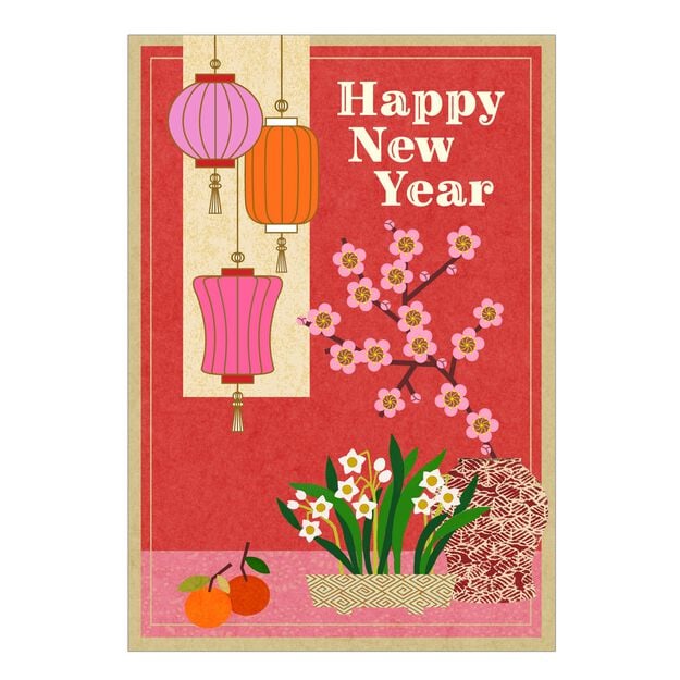 Fruit Blossoms Lunar New Year Card