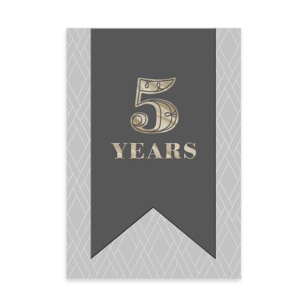 Stenciled Geometric Weaving 5-Year Work Anniversary Card