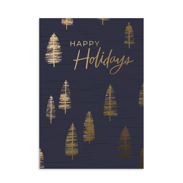 Golden Forest Happy Holidays Card