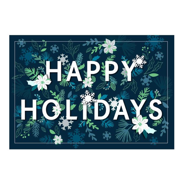 Winter Botanicals Happy Holidays Card