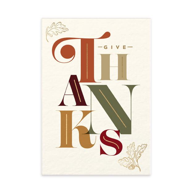 Give Thanks Thanksgiving Card