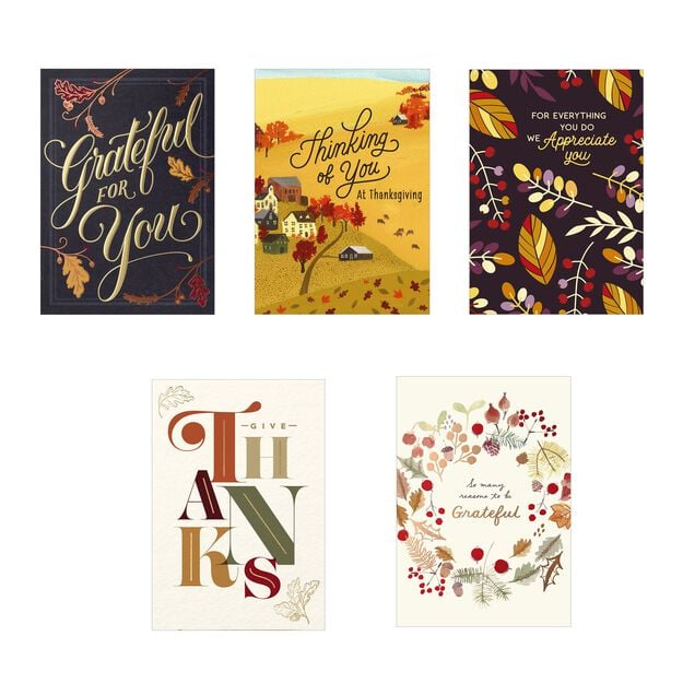 Grateful for You Assorted Thanksgiving Cards 100 Pack