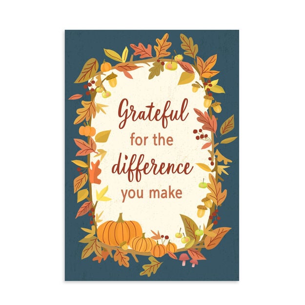 Difference You Make Employee Appreciation Thanksgiving Card